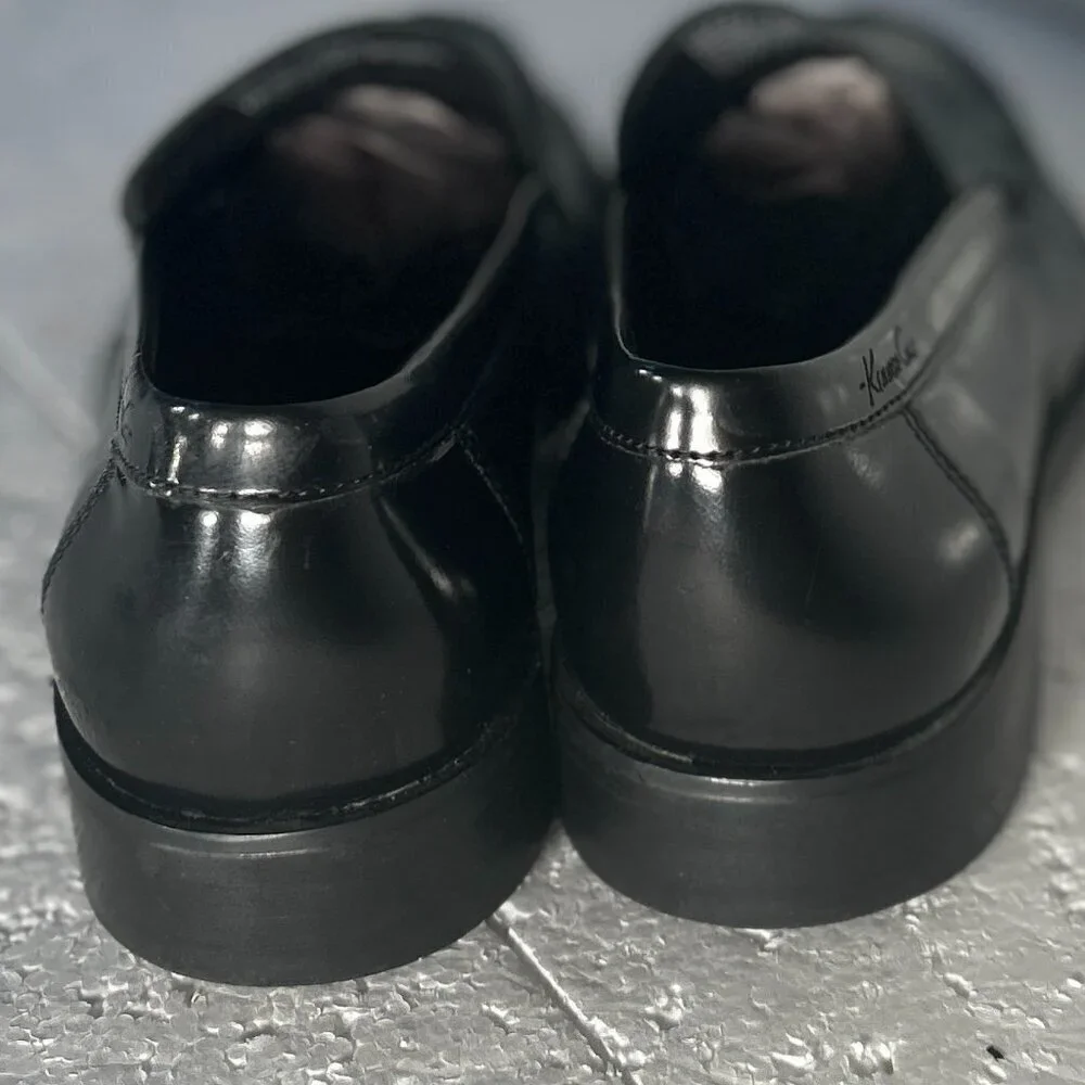 Kenneth Cole SZ 7.5 Men's New Leaf Black Leather Loafer Dress Office Old Money